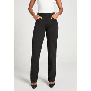 Betabrand Black Straight-Leg Dress Office Casual Women's Yoga Pants Size 2XL